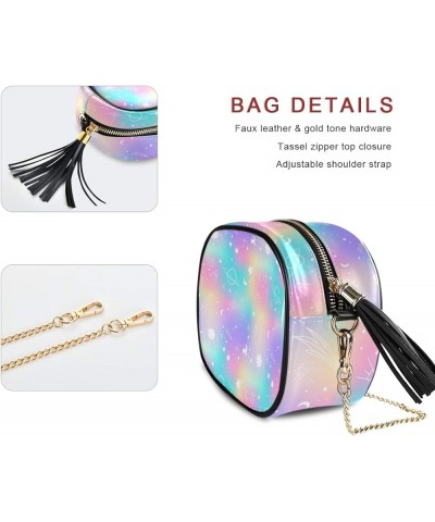 Women's Colorful Galaxy PU Leather Crossbody Bag Shoulder Purse with Tassel Multi 03 $11.28 Crossbody Bags