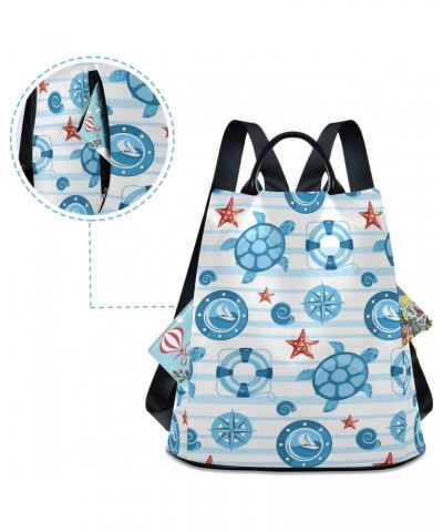 Backpack Purse for Women Fashion Travel Anti-theft Turtles Starfish Daypack Casual Shoulder Bag Medium Size $18.38 Backpacks