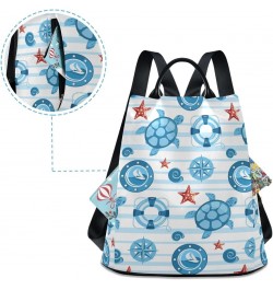 Backpack Purse for Women Fashion Travel Anti-theft Turtles Starfish Daypack Casual Shoulder Bag Medium Size $18.38 Backpacks