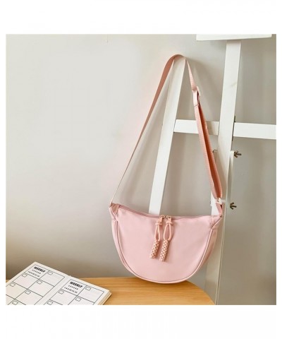 Lightweight Nylon Shoulder Bag for Women Portable Purse Solid Color Crossbody Bag Suitable for Work Party & Shopping Beige $9...