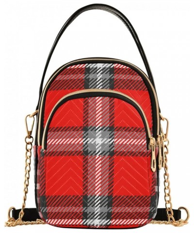 Women's Crossbody Bag, Geometric Plaid Three Zipper Design Handbag Shoulder Bag Wallet Color226 $15.59 Crossbody Bags