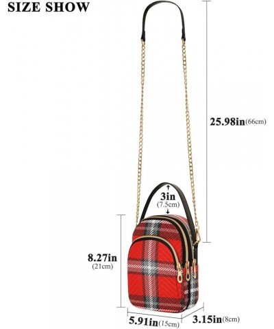 Women's Crossbody Bag, Geometric Plaid Three Zipper Design Handbag Shoulder Bag Wallet Color226 $15.59 Crossbody Bags