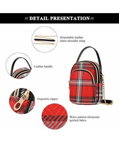 Women's Crossbody Bag, Geometric Plaid Three Zipper Design Handbag Shoulder Bag Wallet Color226 $15.59 Crossbody Bags