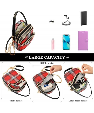 Women's Crossbody Bag, Geometric Plaid Three Zipper Design Handbag Shoulder Bag Wallet Color226 $15.59 Crossbody Bags