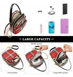 Women's Crossbody Bag, Geometric Plaid Three Zipper Design Handbag Shoulder Bag Wallet Color226 $15.59 Crossbody Bags