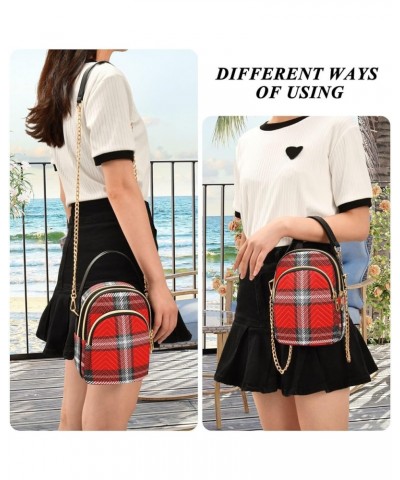 Women's Crossbody Bag, Geometric Plaid Three Zipper Design Handbag Shoulder Bag Wallet Color226 $15.59 Crossbody Bags