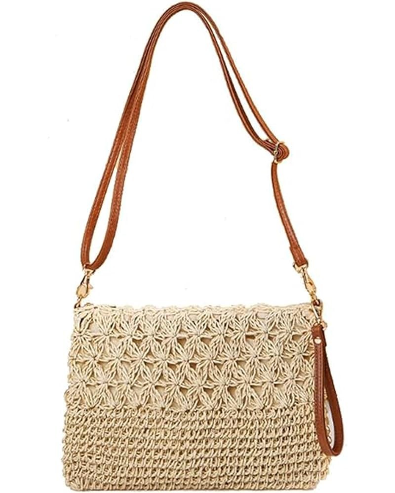 Straw Handbag Evening Bag Clutch Purses for Women,Elegant Summer Beach Tote Tassels Straw Top Handle Clutch with Chain Off-wh...