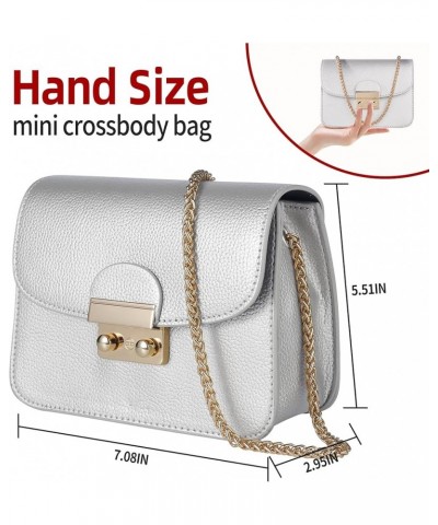 Small Crossbody Purses for Women Mini Size Faux Leather Chain Shoulder Bag Evening Clutch Purse Formal Ladies Bags Silver $10...