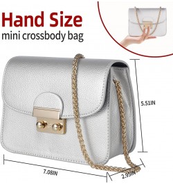 Small Crossbody Purses for Women Mini Size Faux Leather Chain Shoulder Bag Evening Clutch Purse Formal Ladies Bags Silver $10...