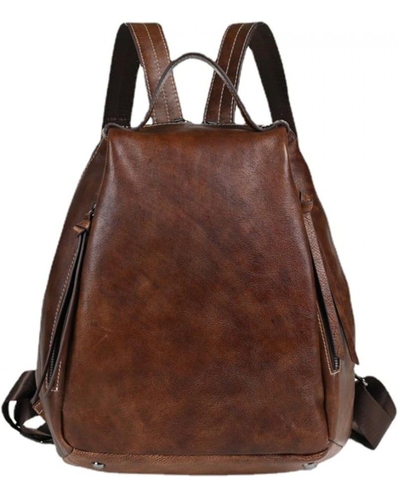 LZHIKAI Women/Men Genuine Cow Leather Backpack Purse for Women Handbags Tote Travel Bag Vintage Bags Zipper (Brown) Coffee $4...