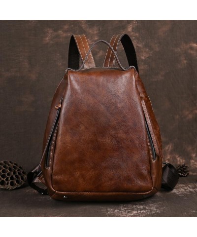 LZHIKAI Women/Men Genuine Cow Leather Backpack Purse for Women Handbags Tote Travel Bag Vintage Bags Zipper (Brown) Coffee $4...