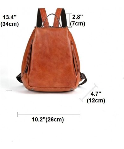 LZHIKAI Women/Men Genuine Cow Leather Backpack Purse for Women Handbags Tote Travel Bag Vintage Bags Zipper (Brown) Coffee $4...