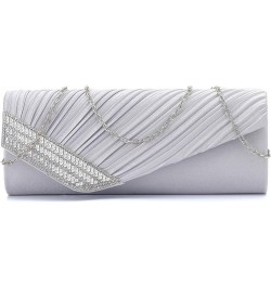 Evening Clutch Handbag Women Fashion Crossbody Shoulder Bag Chain Purse T-exquisite Silver $14.74 Evening Bags