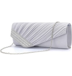 Evening Clutch Handbag Women Fashion Crossbody Shoulder Bag Chain Purse T-exquisite Silver $14.74 Evening Bags