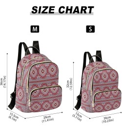 Colorful Mosaic Bokhara Mini Backpack Purse for Women, Traditional Folk Geometric Travel Backpack Fashion Backpack Handbag Sh...