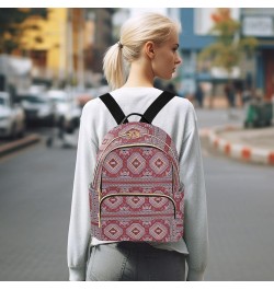 Colorful Mosaic Bokhara Mini Backpack Purse for Women, Traditional Folk Geometric Travel Backpack Fashion Backpack Handbag Sh...