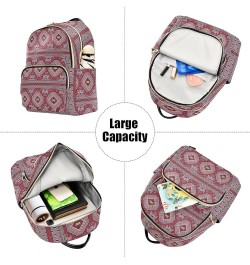 Colorful Mosaic Bokhara Mini Backpack Purse for Women, Traditional Folk Geometric Travel Backpack Fashion Backpack Handbag Sh...