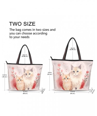 Women Tote Bags Cute Cat Kitten Top Handle Satchel Handbags Shoulder Bag for Shopping 20854163 $9.66 Totes