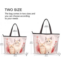 Women Tote Bags Cute Cat Kitten Top Handle Satchel Handbags Shoulder Bag for Shopping 20854163 $9.66 Totes