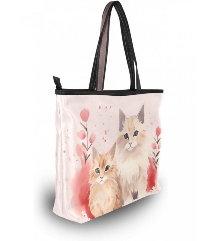 Women Tote Bags Cute Cat Kitten Top Handle Satchel Handbags Shoulder Bag for Shopping 20854163 $9.66 Totes