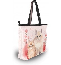 Women Tote Bags Cute Cat Kitten Top Handle Satchel Handbags Shoulder Bag for Shopping 20854163 $9.66 Totes