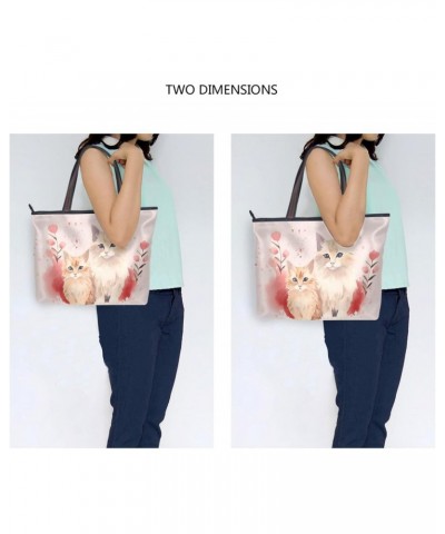 Women Tote Bags Cute Cat Kitten Top Handle Satchel Handbags Shoulder Bag for Shopping 20854163 $9.66 Totes