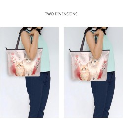 Women Tote Bags Cute Cat Kitten Top Handle Satchel Handbags Shoulder Bag for Shopping 20854163 $9.66 Totes