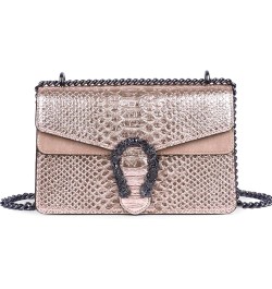 Crossbody Chain Purses for Women - Crocodile Snake Pattern Leather Shoulder Handbags Evening Clutch Satchel Bags Champagne $1...