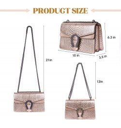 Crossbody Chain Purses for Women - Crocodile Snake Pattern Leather Shoulder Handbags Evening Clutch Satchel Bags Champagne $1...