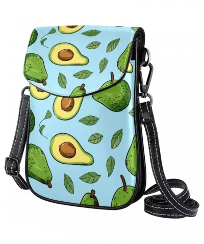 Faux Leather Crossbody Bag for Women, Messenger Bag, Shoulder Bag, leaf and cartoon avocado fruit $11.86 Crossbody Bags