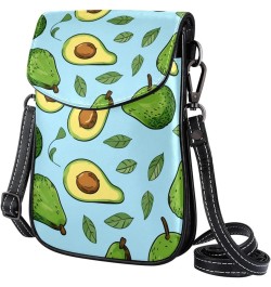 Faux Leather Crossbody Bag for Women, Messenger Bag, Shoulder Bag, leaf and cartoon avocado fruit $11.86 Crossbody Bags