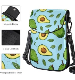 Faux Leather Crossbody Bag for Women, Messenger Bag, Shoulder Bag, leaf and cartoon avocado fruit $11.86 Crossbody Bags