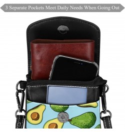 Faux Leather Crossbody Bag for Women, Messenger Bag, Shoulder Bag, leaf and cartoon avocado fruit $11.86 Crossbody Bags