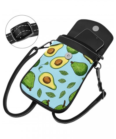 Faux Leather Crossbody Bag for Women, Messenger Bag, Shoulder Bag, leaf and cartoon avocado fruit $11.86 Crossbody Bags