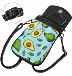 Faux Leather Crossbody Bag for Women, Messenger Bag, Shoulder Bag, leaf and cartoon avocado fruit $11.86 Crossbody Bags