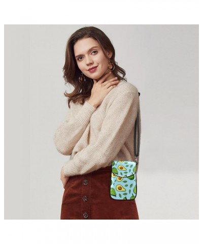 Faux Leather Crossbody Bag for Women, Messenger Bag, Shoulder Bag, leaf and cartoon avocado fruit $11.86 Crossbody Bags