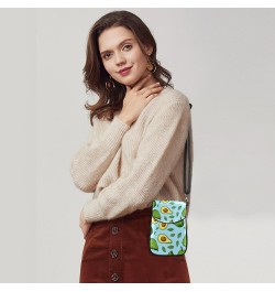 Faux Leather Crossbody Bag for Women, Messenger Bag, Shoulder Bag, leaf and cartoon avocado fruit $11.86 Crossbody Bags