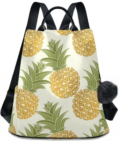 Backpack Purse for Women Fashion Travel Anti-theft Pineapple Gold Daypack Casual Shoulder Bag Medium Size $22.65 Backpacks