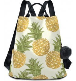 Backpack Purse for Women Fashion Travel Anti-theft Pineapple Gold Daypack Casual Shoulder Bag Medium Size $22.65 Backpacks