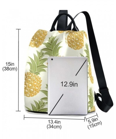 Backpack Purse for Women Fashion Travel Anti-theft Pineapple Gold Daypack Casual Shoulder Bag Medium Size $22.65 Backpacks