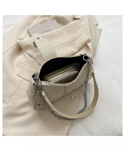 Small Shoulder Bag Purse for Women Y2K Hobo Handbag Trendy Clutch Purse 90s Y2K Bags for Women A06-white-canvas $12.97 Hobo Bags