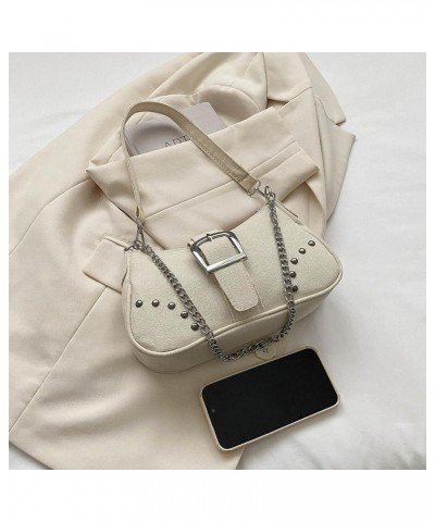 Small Shoulder Bag Purse for Women Y2K Hobo Handbag Trendy Clutch Purse 90s Y2K Bags for Women A06-white-canvas $12.97 Hobo Bags