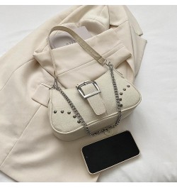 Small Shoulder Bag Purse for Women Y2K Hobo Handbag Trendy Clutch Purse 90s Y2K Bags for Women A06-white-canvas $12.97 Hobo Bags