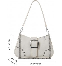 Small Shoulder Bag Purse for Women Y2K Hobo Handbag Trendy Clutch Purse 90s Y2K Bags for Women A06-white-canvas $12.97 Hobo Bags