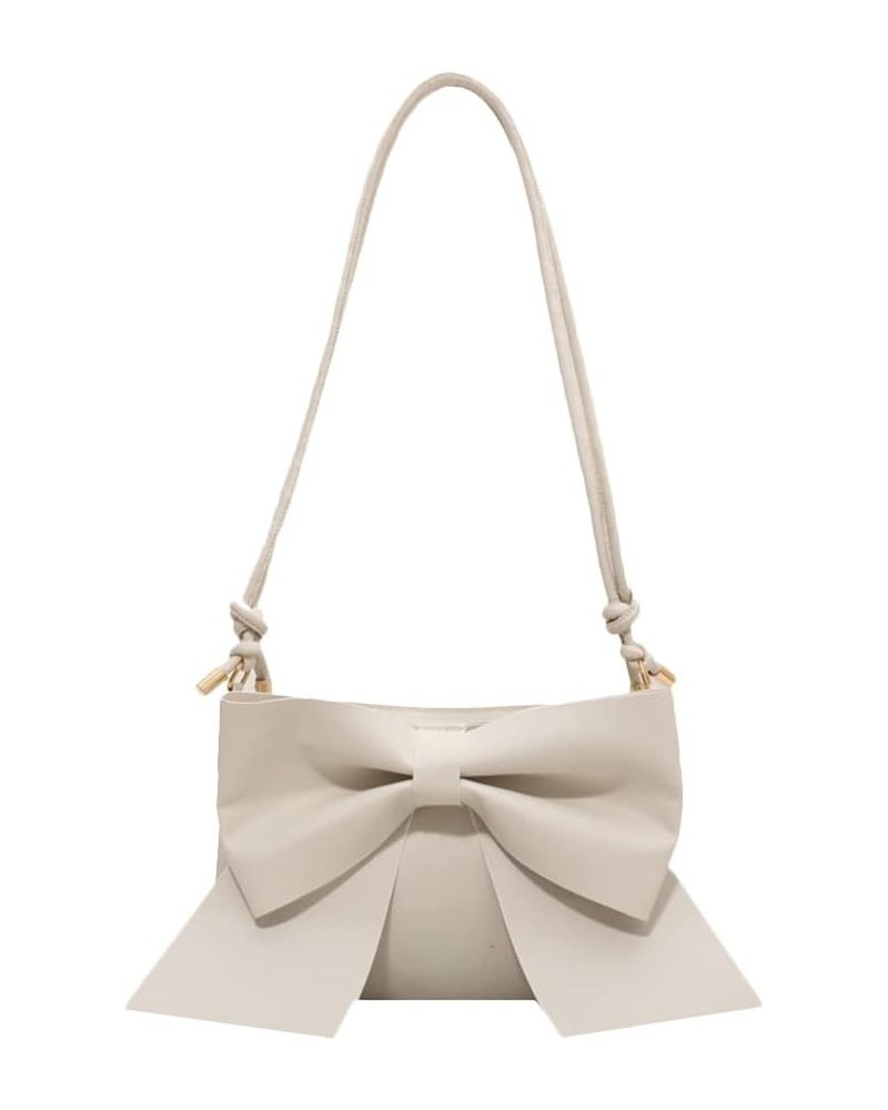 Bowknot Handbag Purse Cute Leather Mini Shoulder Bag Top-handle Totes Satchel Creative Gifts for Women - White $12.95 Totes