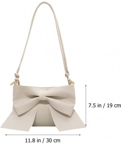 Bowknot Handbag Purse Cute Leather Mini Shoulder Bag Top-handle Totes Satchel Creative Gifts for Women - White $12.95 Totes