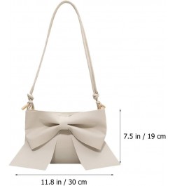 Bowknot Handbag Purse Cute Leather Mini Shoulder Bag Top-handle Totes Satchel Creative Gifts for Women - White $12.95 Totes