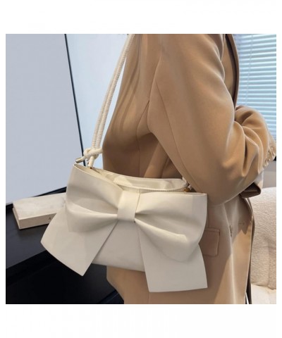 Bowknot Handbag Purse Cute Leather Mini Shoulder Bag Top-handle Totes Satchel Creative Gifts for Women - White $12.95 Totes