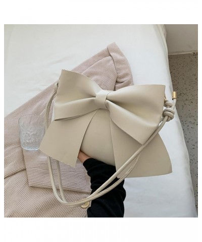 Bowknot Handbag Purse Cute Leather Mini Shoulder Bag Top-handle Totes Satchel Creative Gifts for Women - White $12.95 Totes