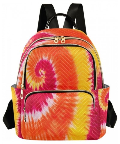 Orange Red Yellow Tie Dye Women Backpack Purse Ladies Fashion Shoulder Bag Daypack Travel Bag 7.5L Medium $13.95 Backpacks